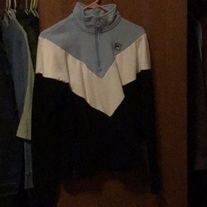Blue white and black jacket, condition:good
